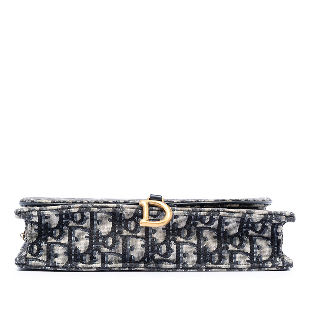 Saddle Chain Clutch Oblique Canvas