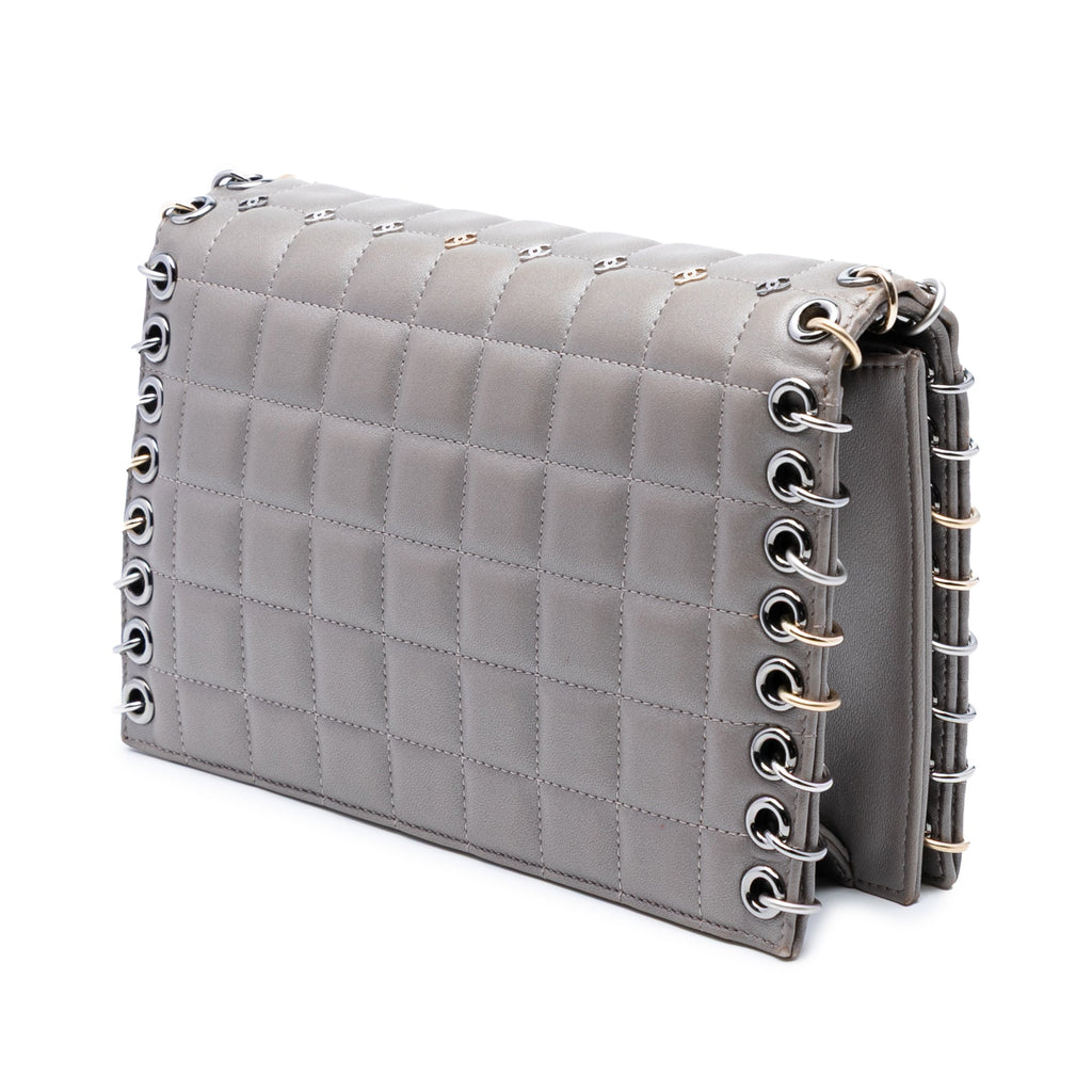 Piercing Chain Flap Bag CC Studded Quilted Lambskin Small