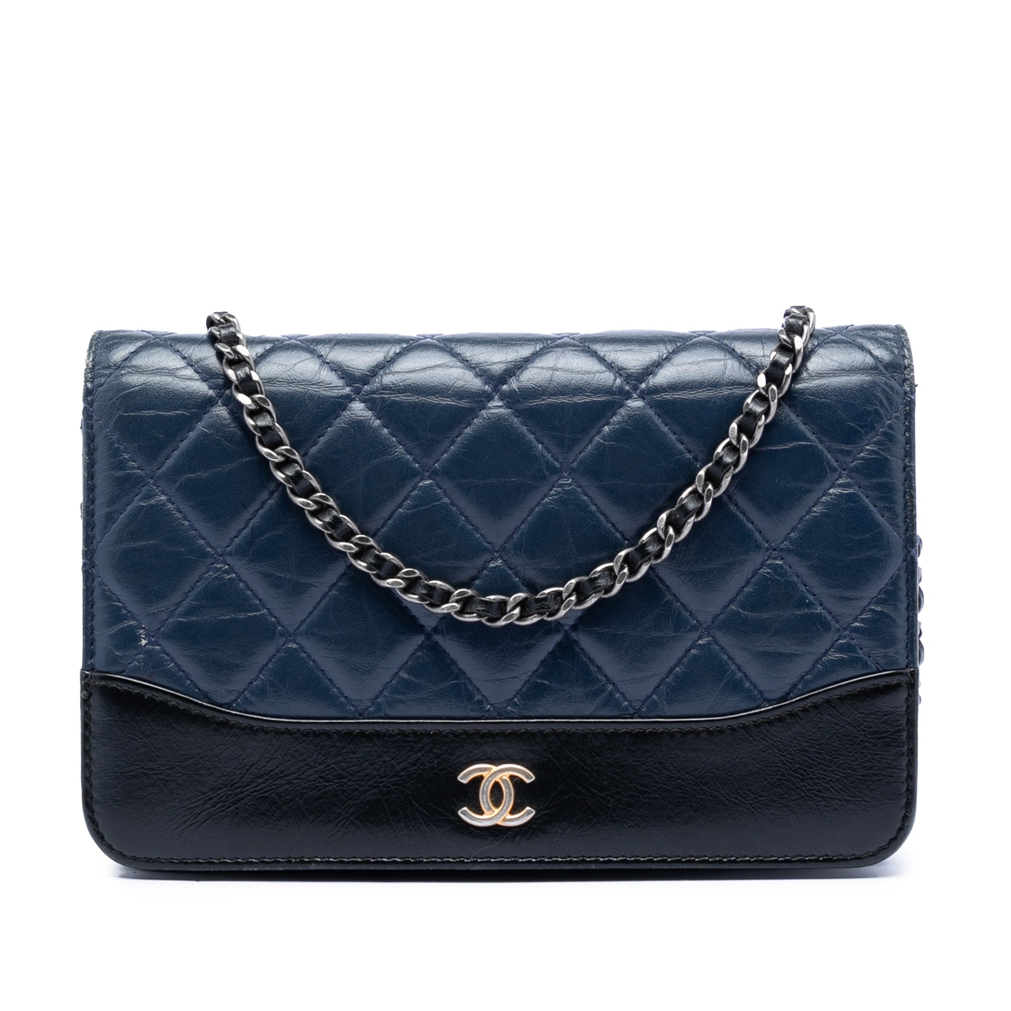 Gabrielle Wallet on Chain Quilted Aged Calfskin