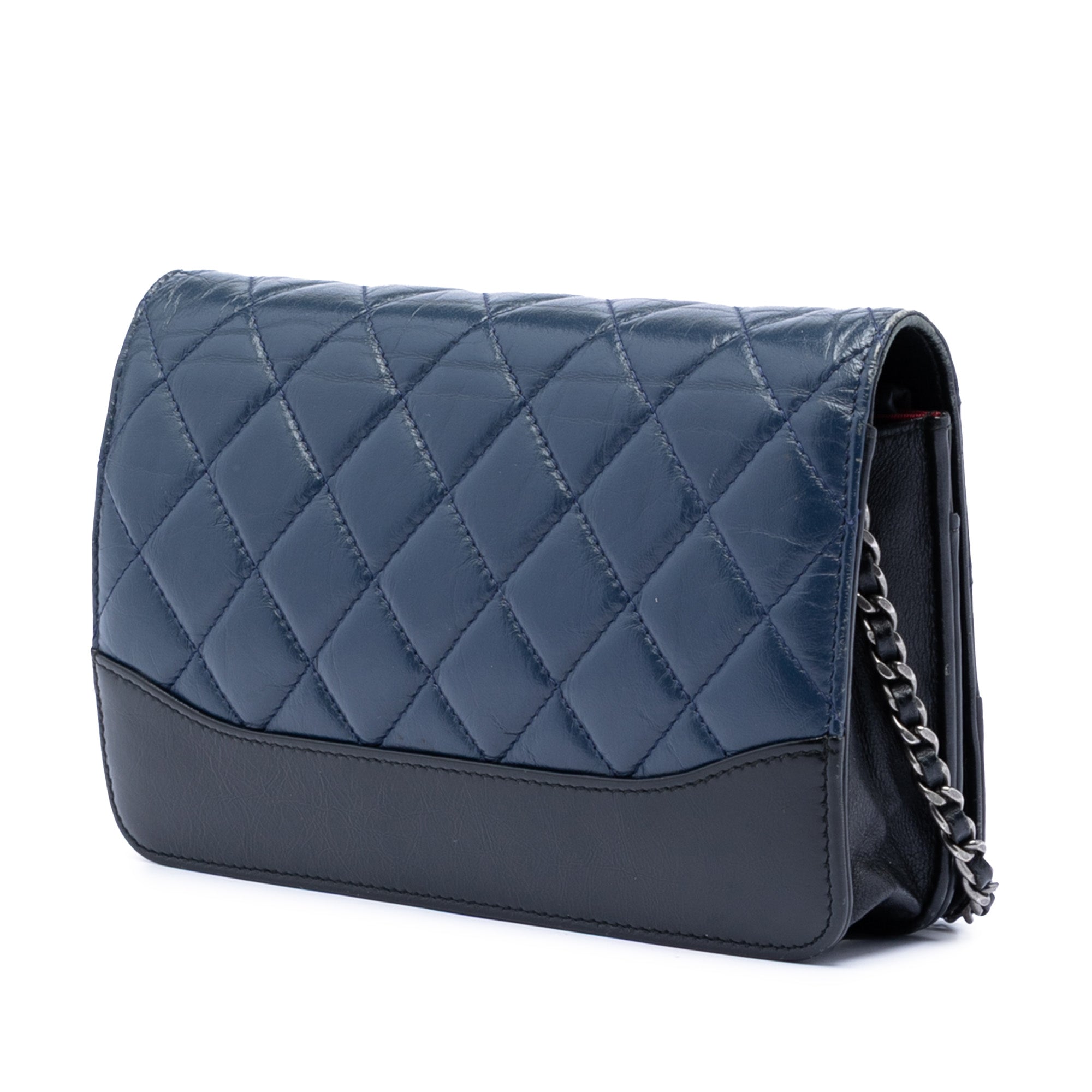 Gabrielle Wallet on Chain Quilted Aged Calfskin