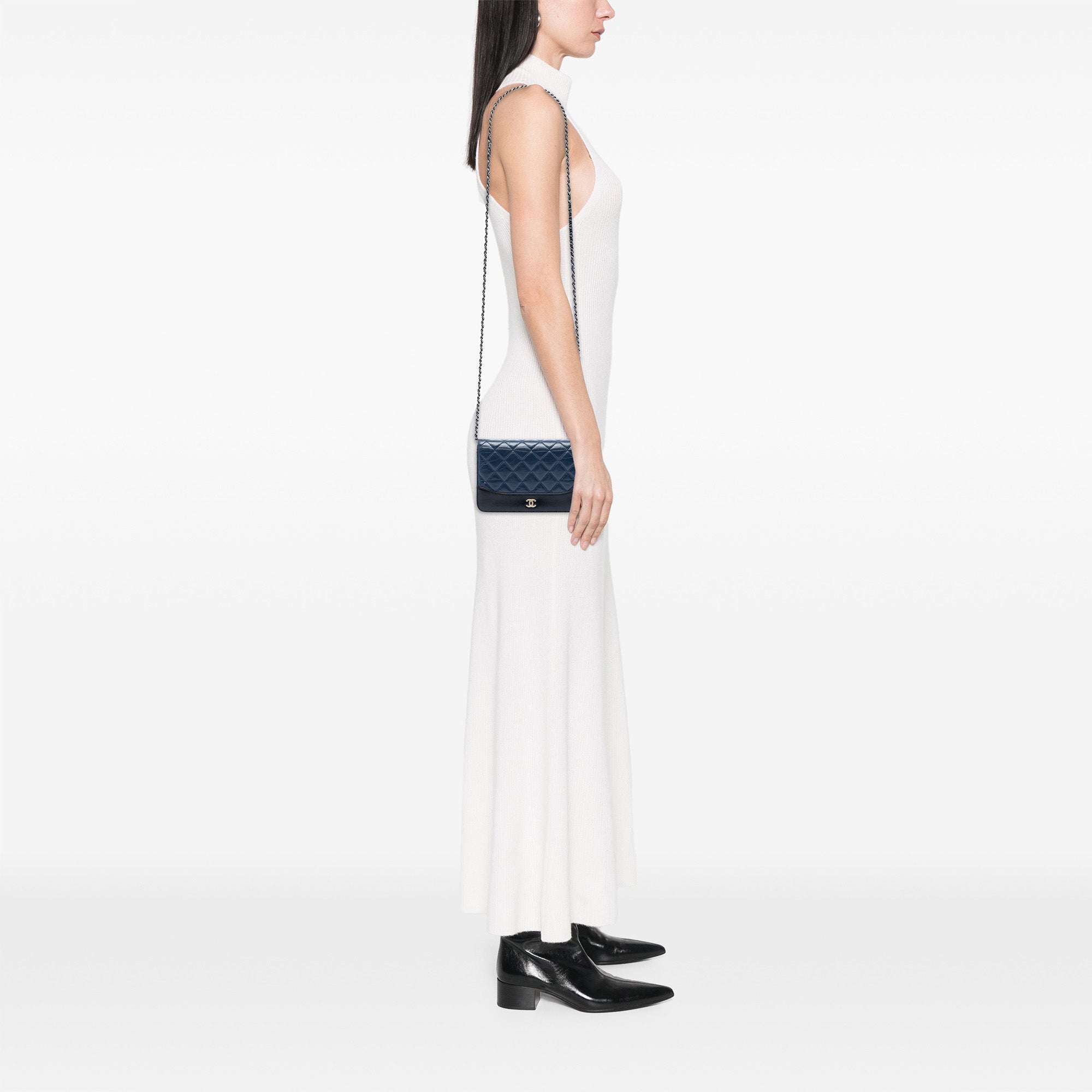 Gabrielle Wallet on Chain Quilted Aged Calfskin