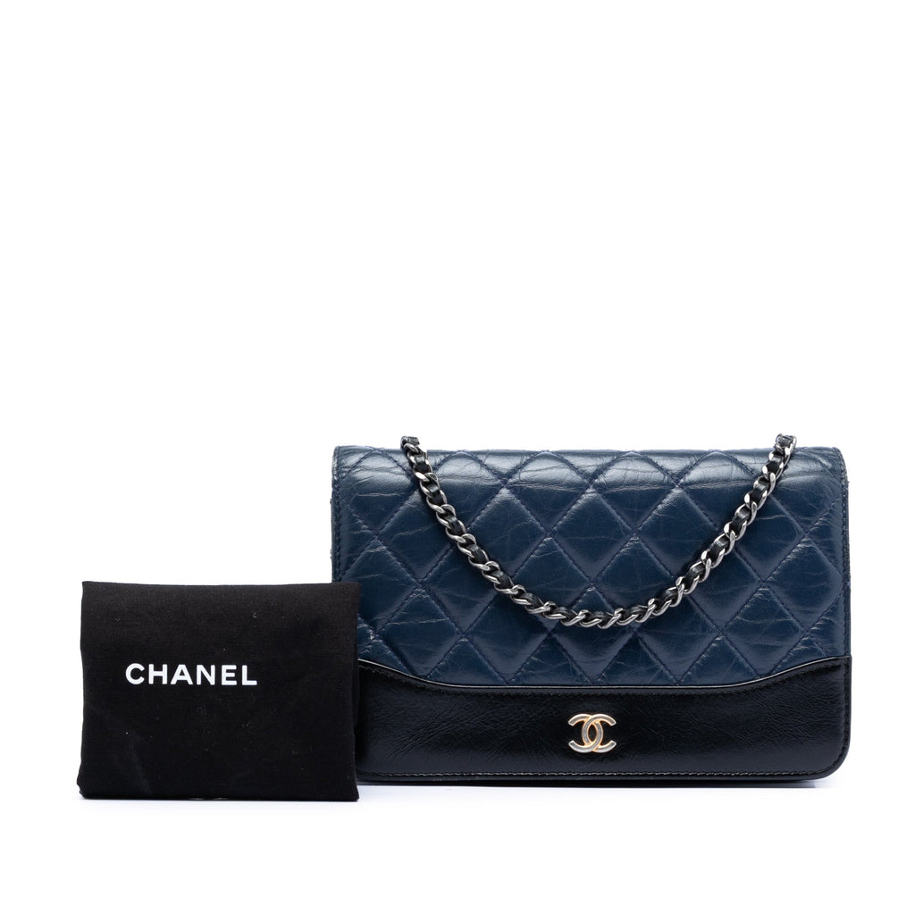 Gabrielle Wallet on Chain Quilted Aged Calfskin