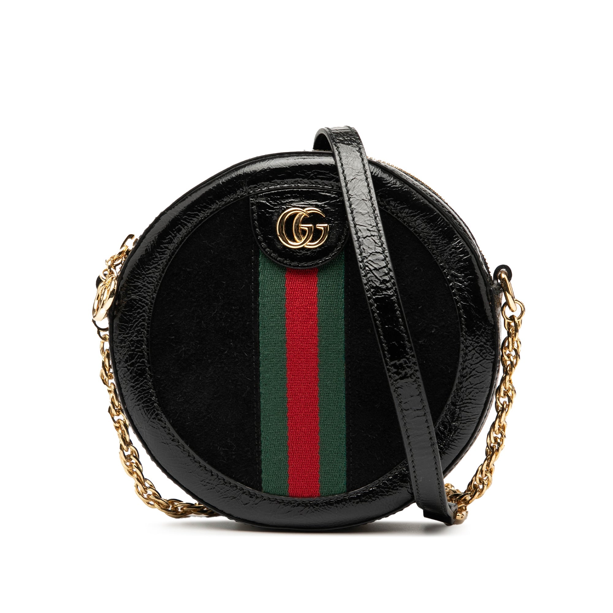Ophidia Round Shoulder Bag Suede Mini