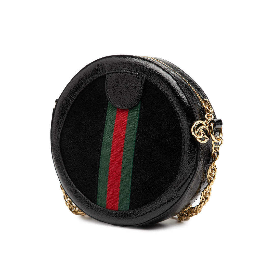 Ophidia Round Shoulder Bag Suede Mini