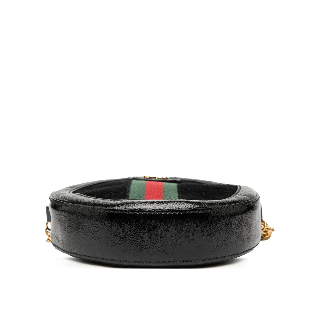 Ophidia Round Shoulder Bag Suede Mini
