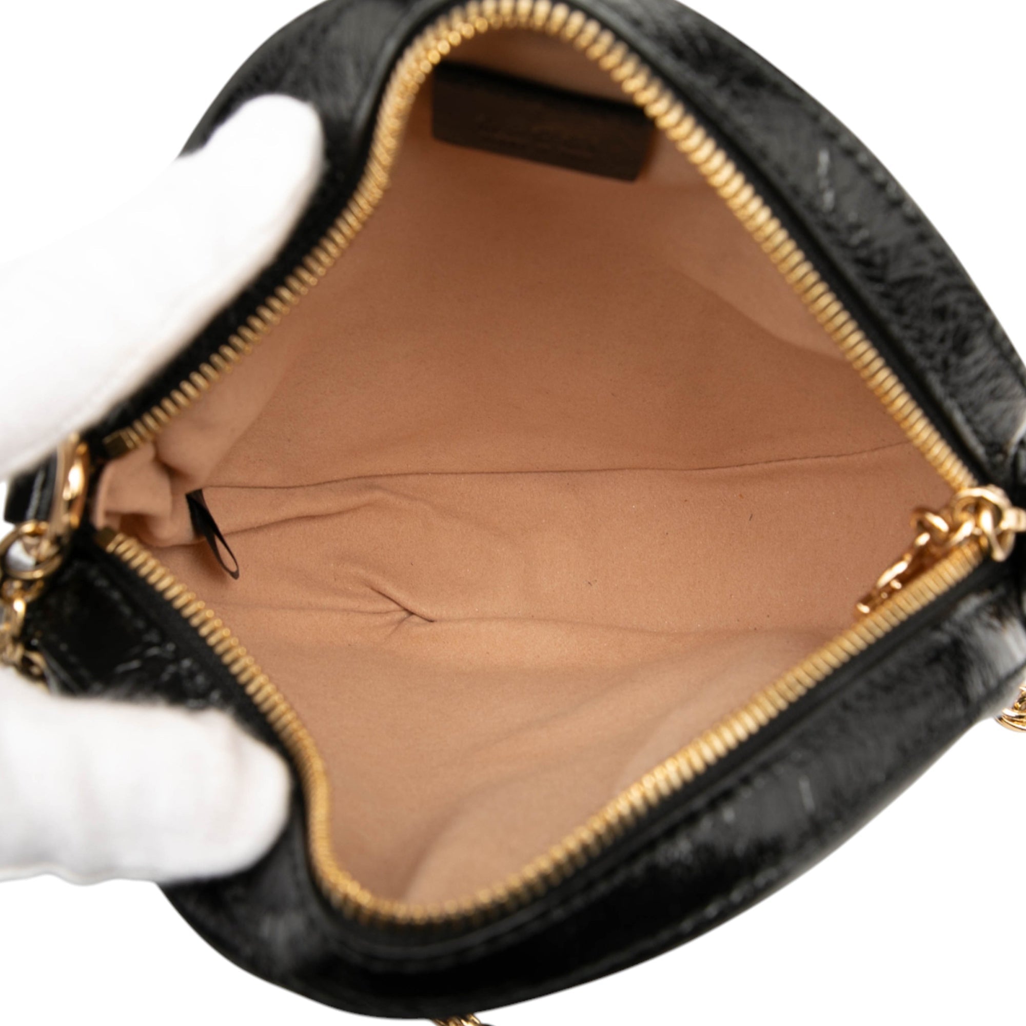 Ophidia Round Shoulder Bag Suede Mini
