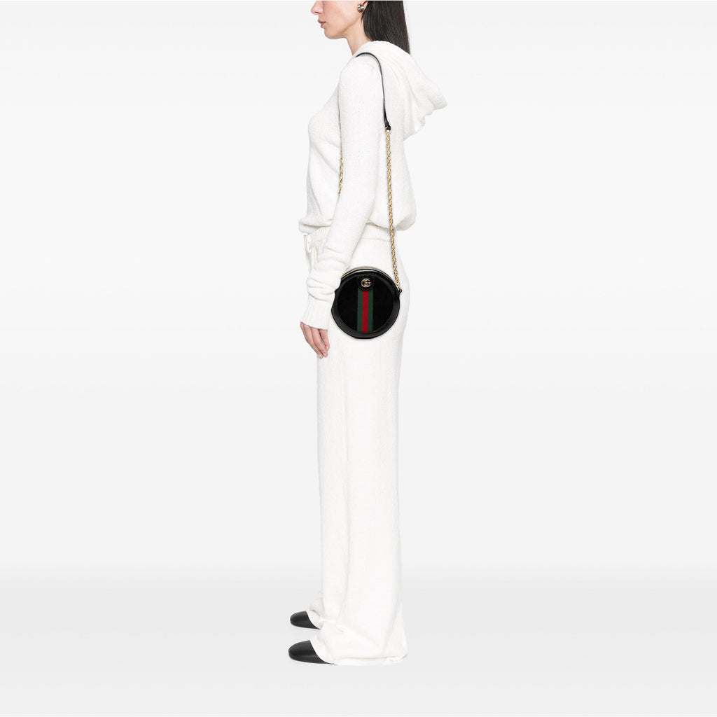 Ophidia Round Shoulder Bag Suede Mini