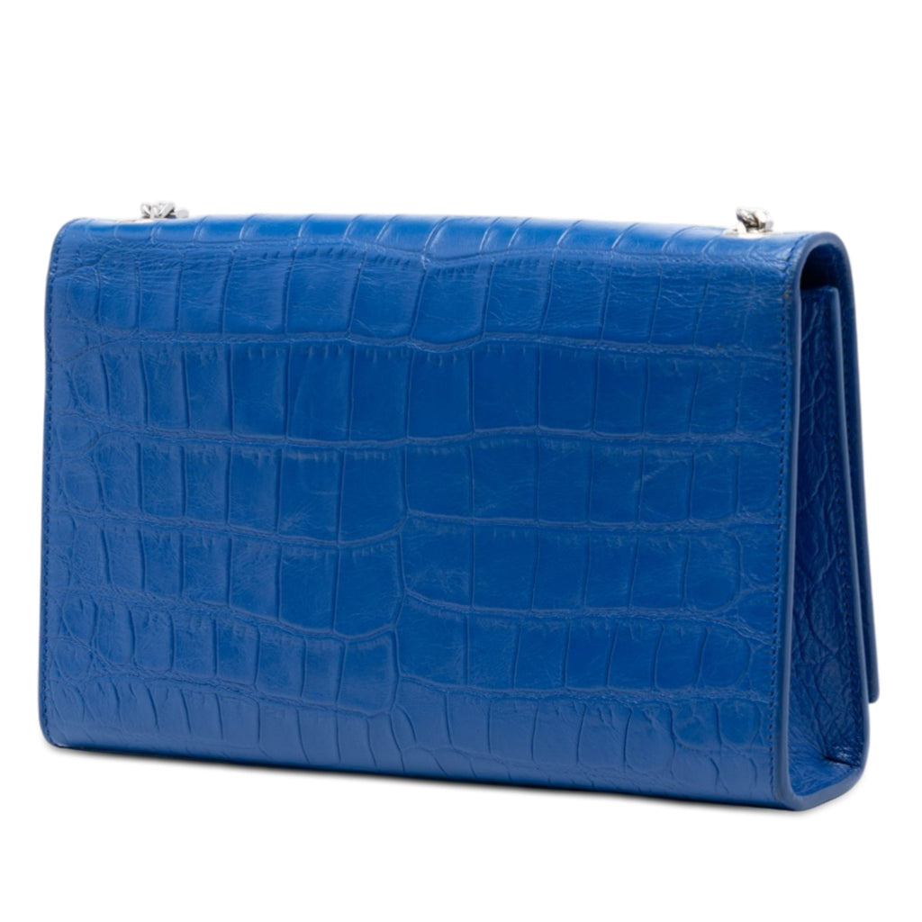 Classic Monogram Tassel Crossbody Bag Crocodile Embossed Leather Medium
