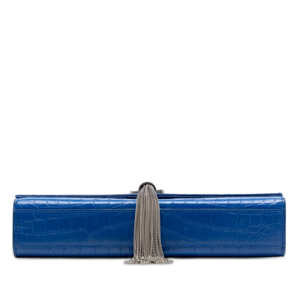 Classic Monogram Tassel Crossbody Bag Crocodile Embossed Leather Medium