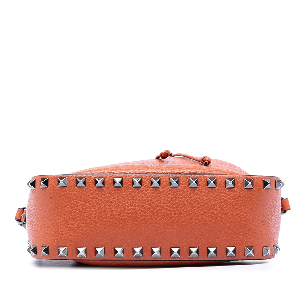 Rockstud Drawstring Bucket Bag Leather Small