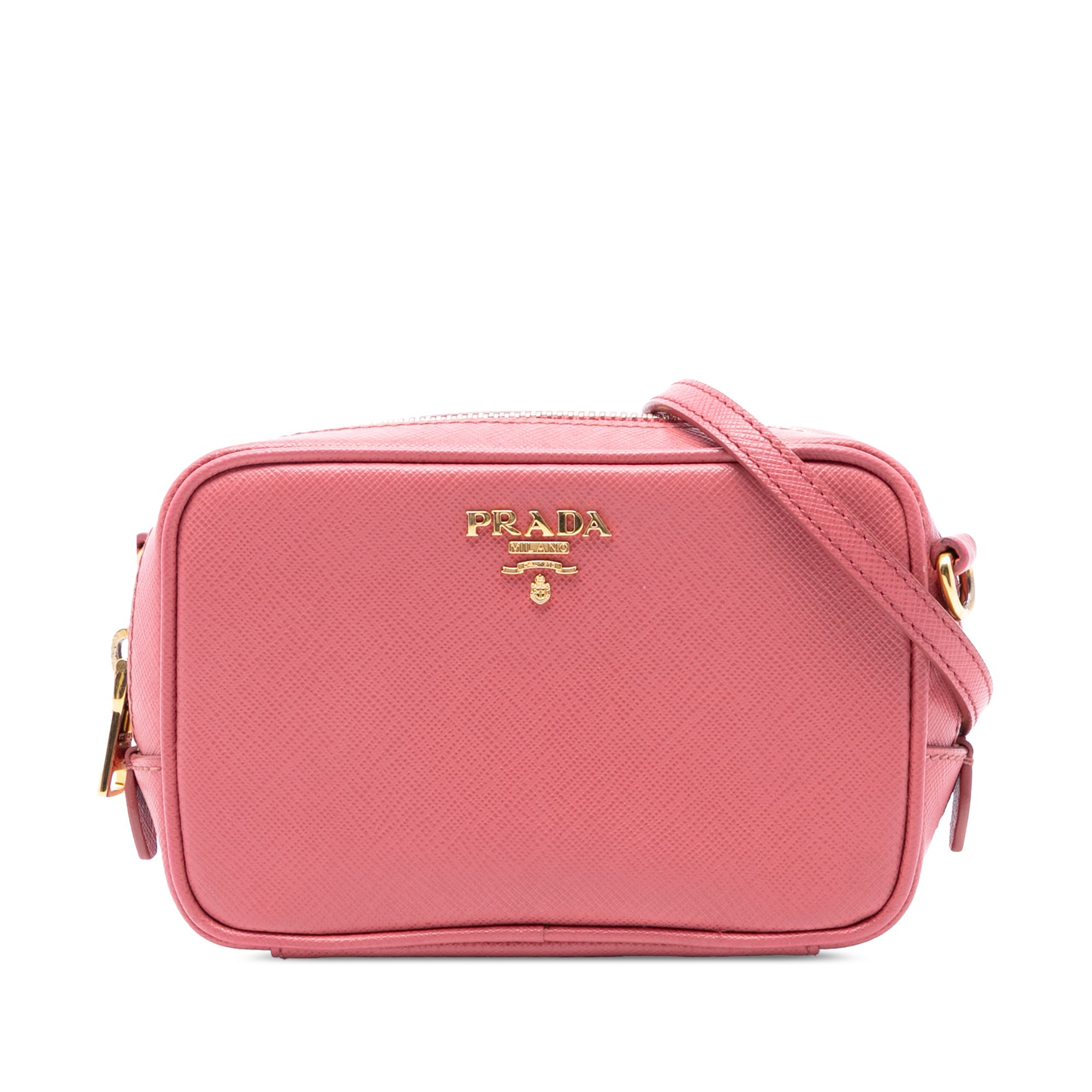 Camera Shoulder Bag Saffiano Leather Mini
