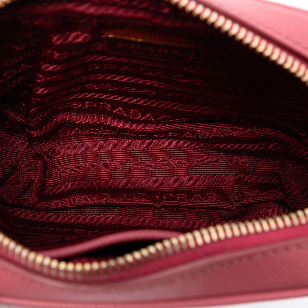 Camera Shoulder Bag Saffiano Leather Mini