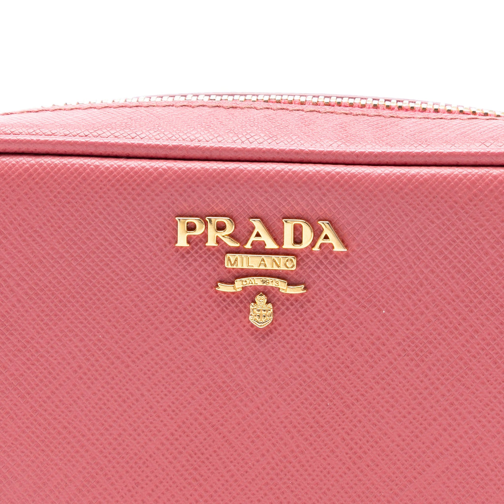 Camera Shoulder Bag Saffiano Leather Mini
