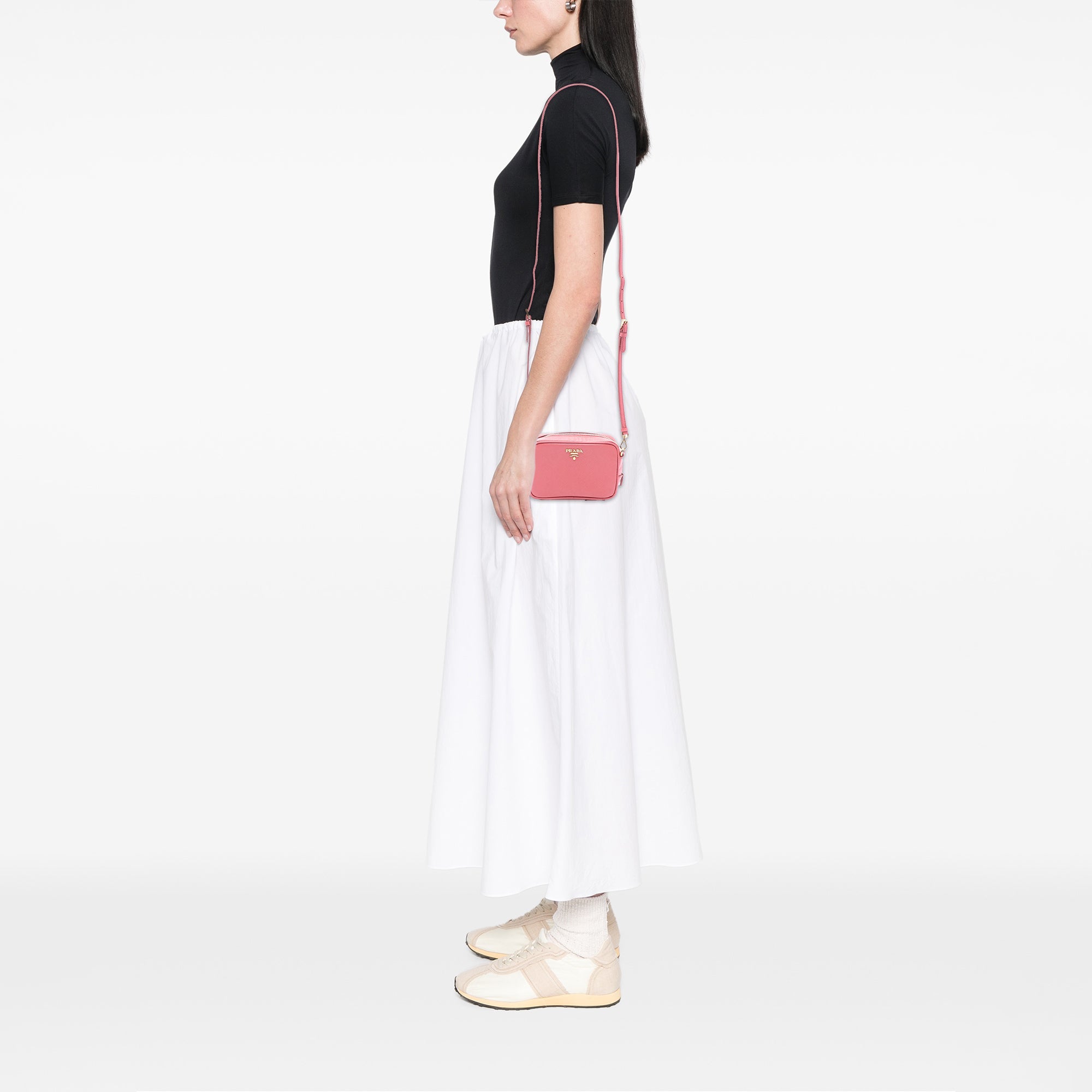 Camera Shoulder Bag Saffiano Leather Mini