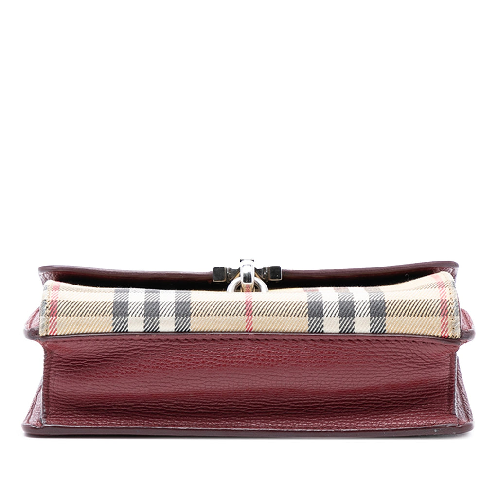 Macken Crossbody Bag Leather and Vintage Check Canvas Baby