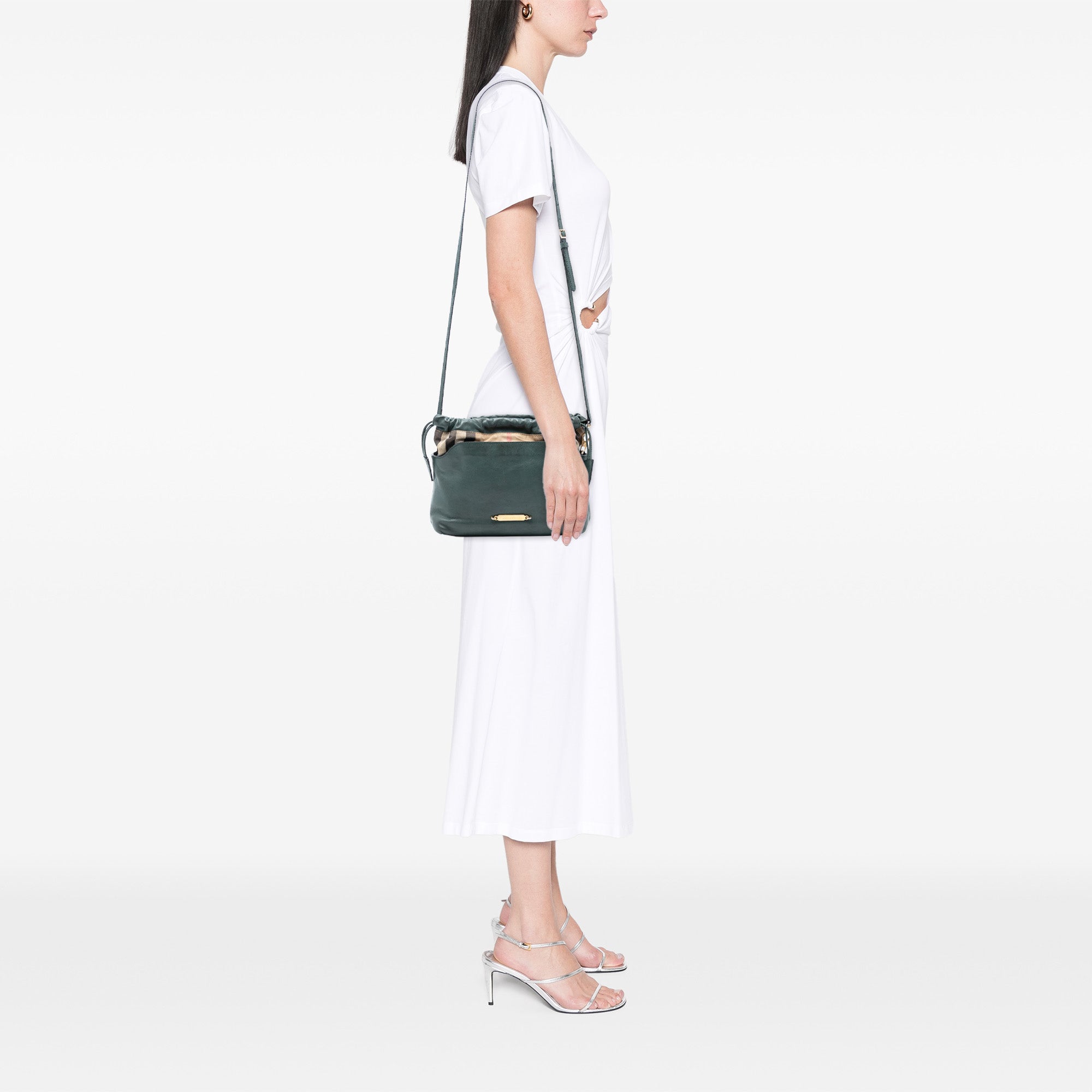 Little Crush Crossbody Bag Leather and House Check Canvas