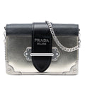 Cahier Chain Crossbody Bag Metallic Leather and Saffiano Small