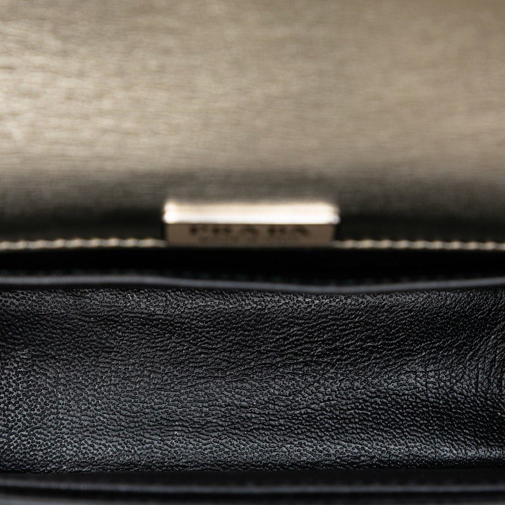 Cahier Chain Crossbody Bag Metallic Leather and Saffiano Small