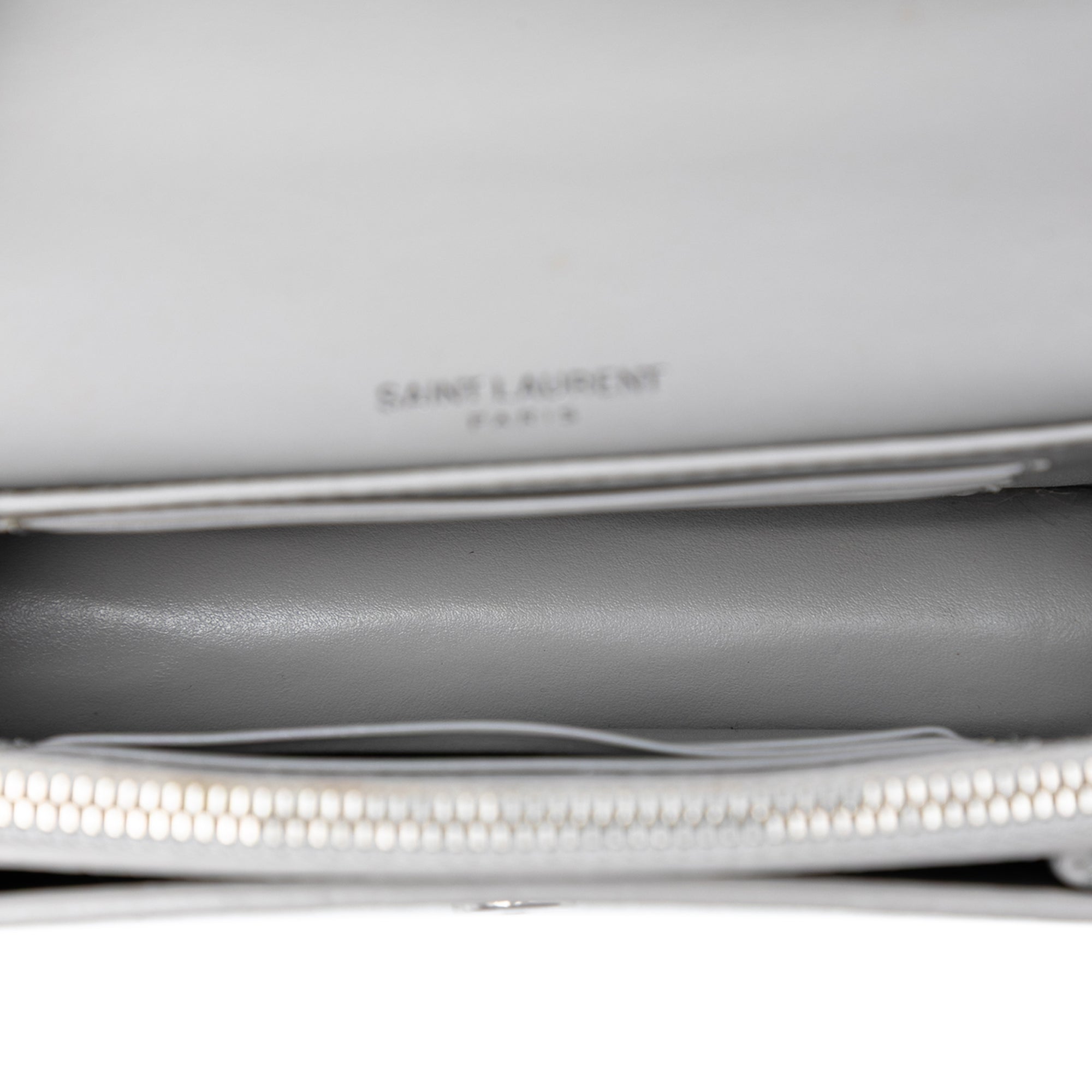 Sunset Chain Wallet Crocodile Embossed Leather