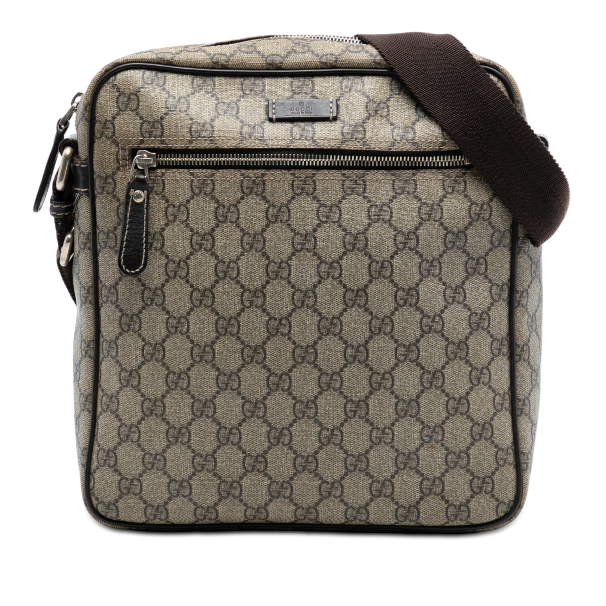Front Zip Messenger GG Coated Canvas Medium
