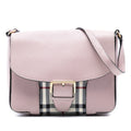 Dickens Crossbody Bag Leather with Horseferry Check Canvas Small