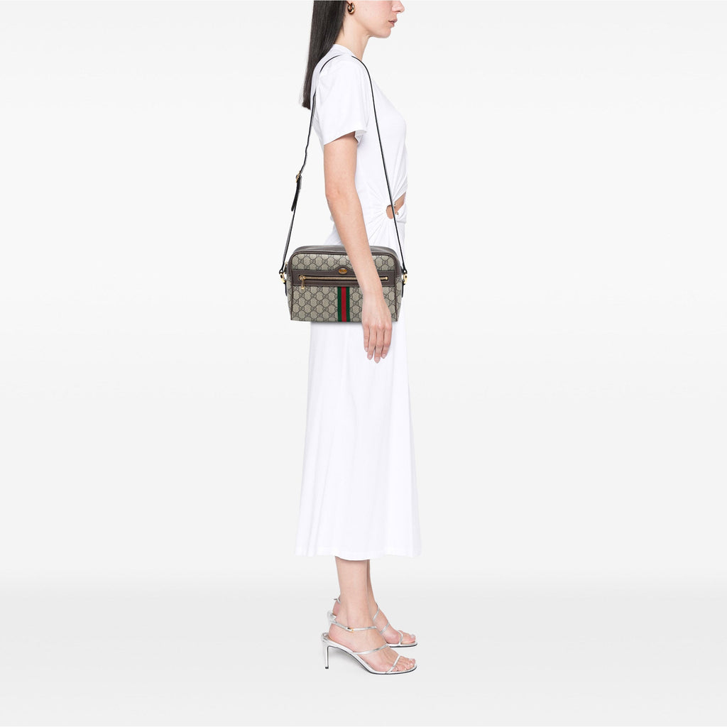 Ophidia Shoulder Bag GG Coated Canvas Small
