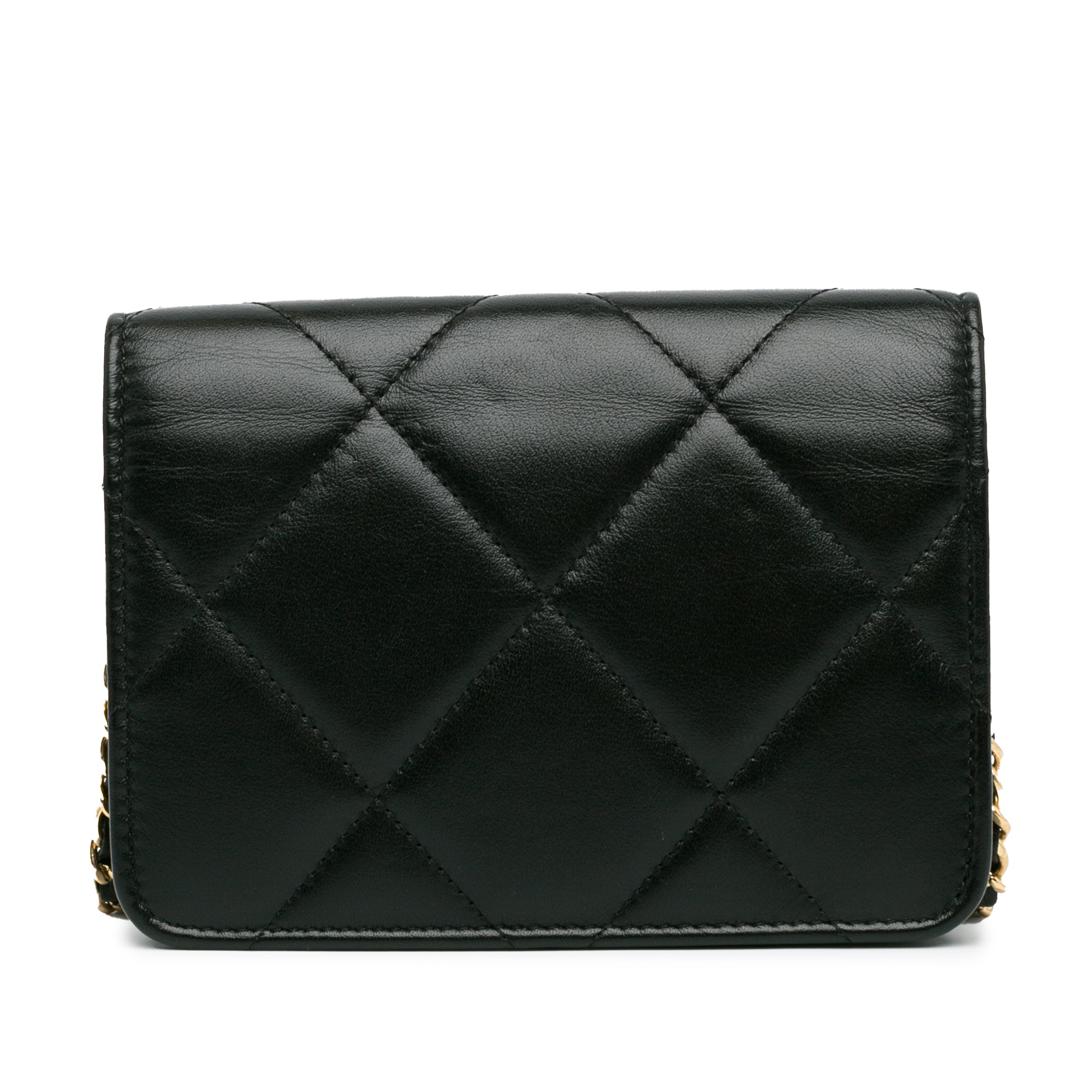 Crystal Geometric Frame CC Clutch with Chain Quilted Calfskin
