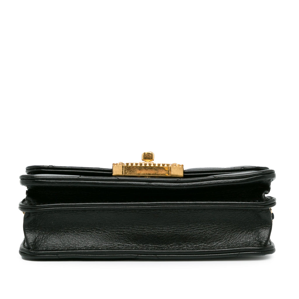 Crystal Geometric Frame CC Clutch with Chain Quilted Calfskin