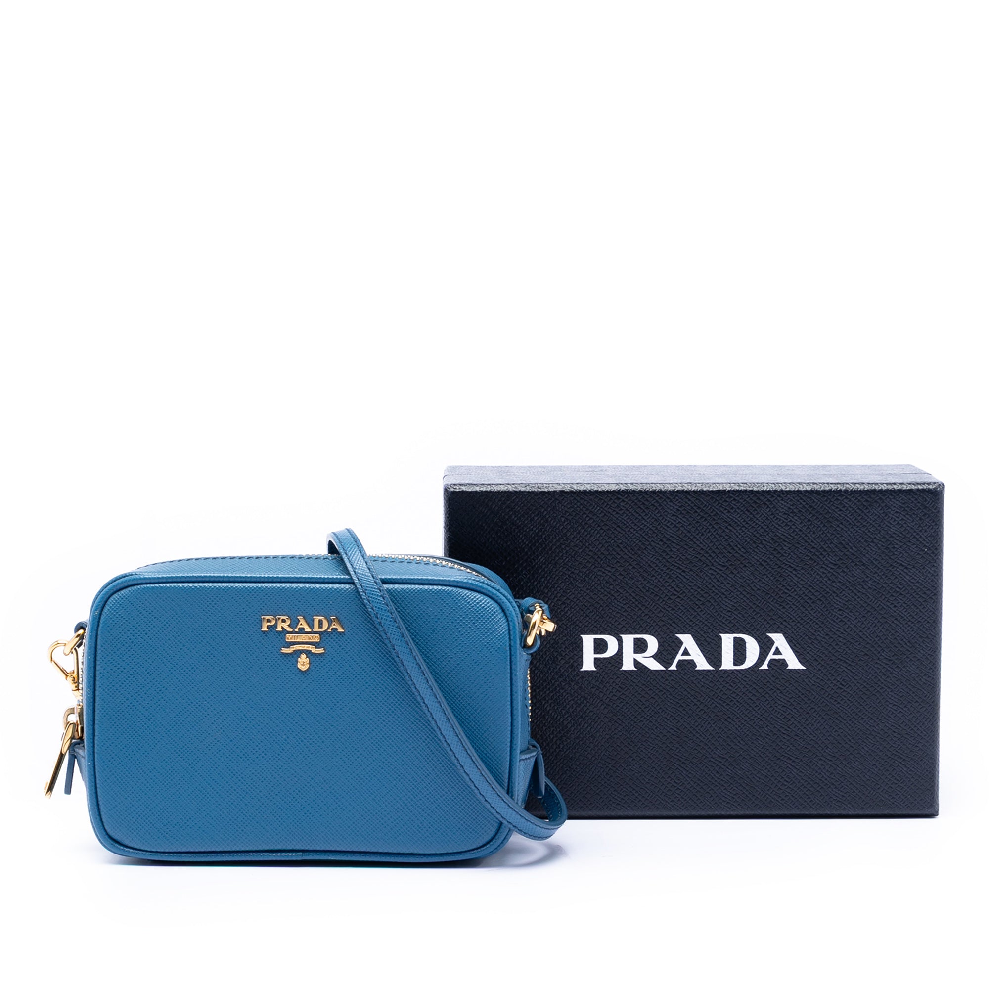 Camera Shoulder Bag Saffiano Leather Mini