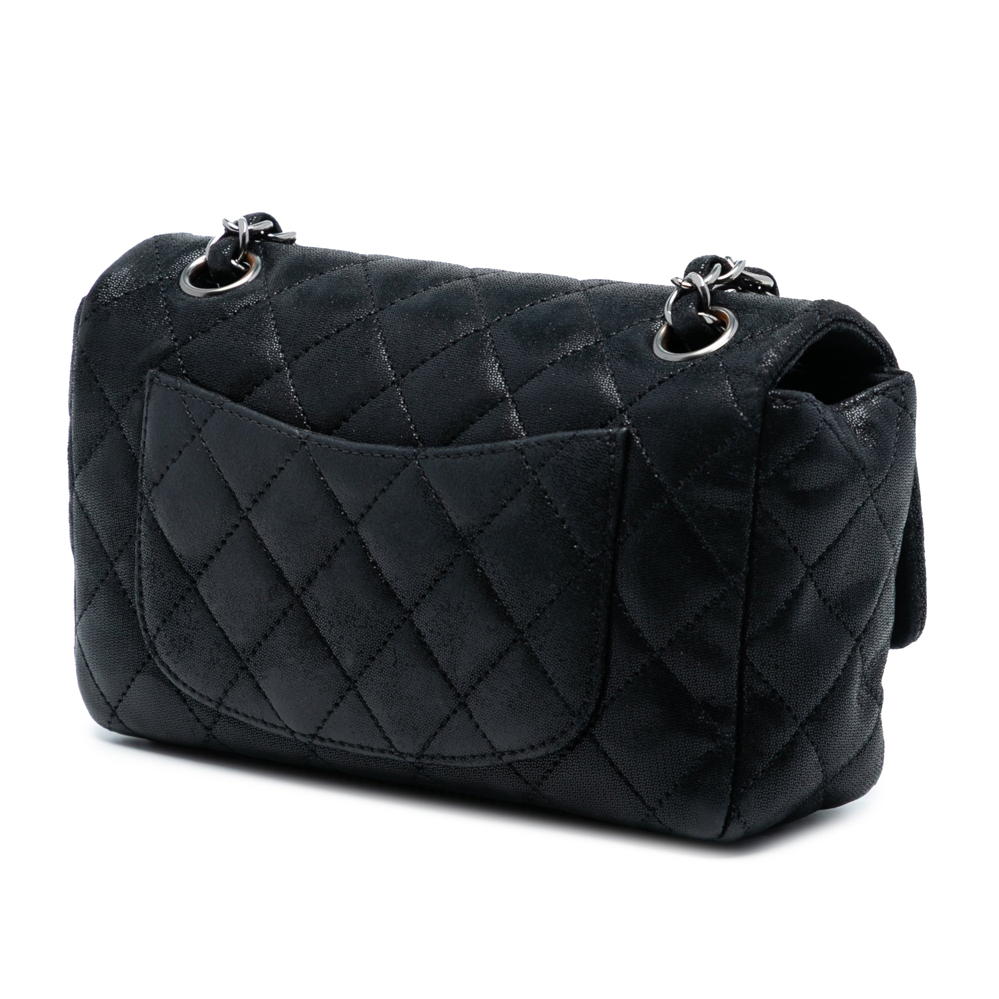 Crystal CC Chain Flap Bag Quilted Iridescent Goatskin Mini