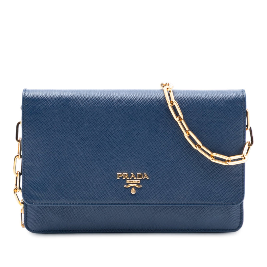 Chain Wallet Crossbody Saffiano Leather