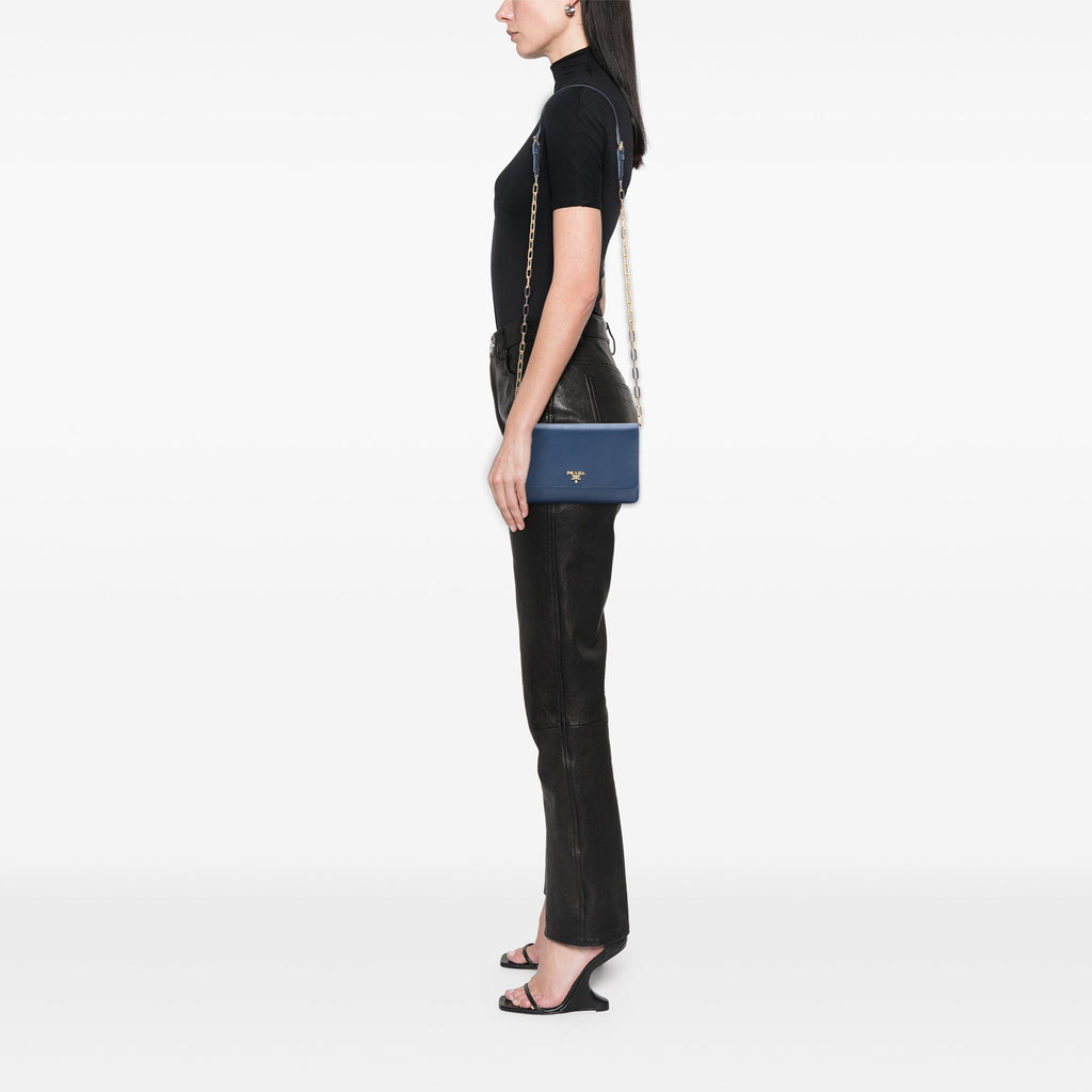 Chain Wallet Crossbody Saffiano Leather