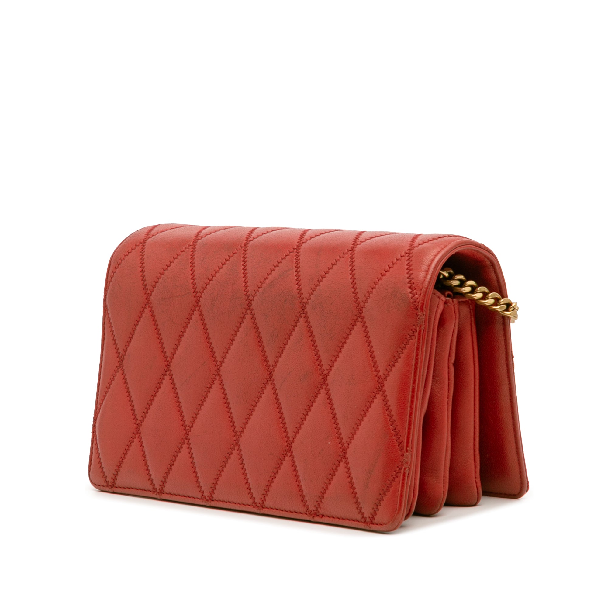Angie Chain Shoulder Bag Quilted Leather Small