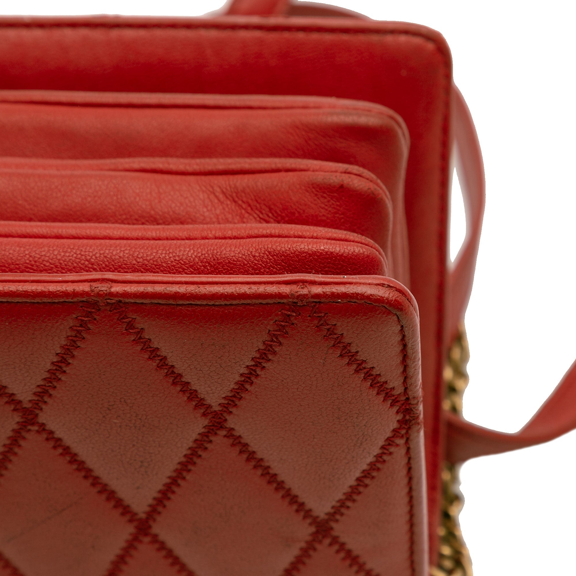 Angie Chain Shoulder Bag Quilted Leather Small