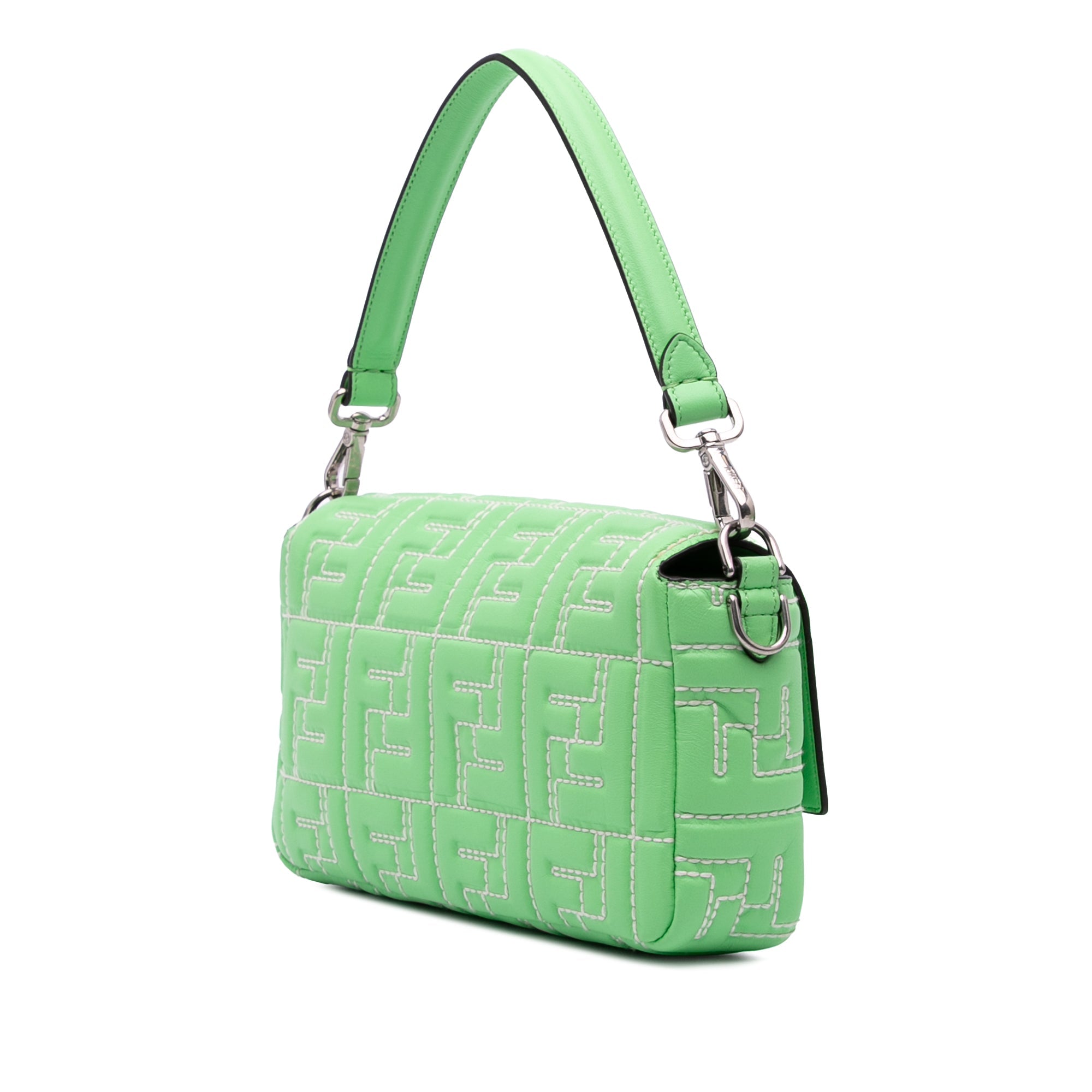 Baguette NM Bag Zucca Stitched Embossed Leather Medium