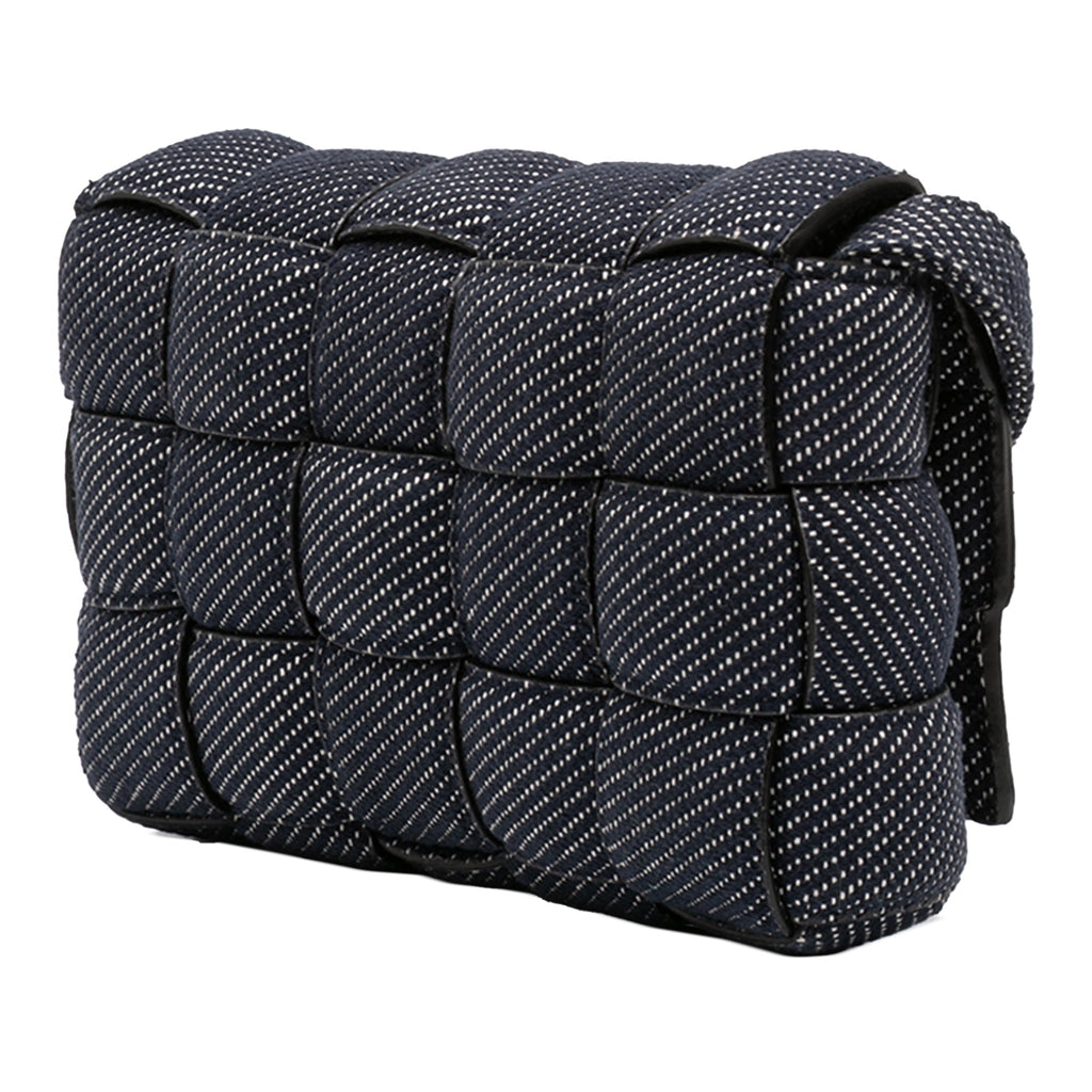 Cassette Crossbody Bag Padded Maxi Intrecciato Denim