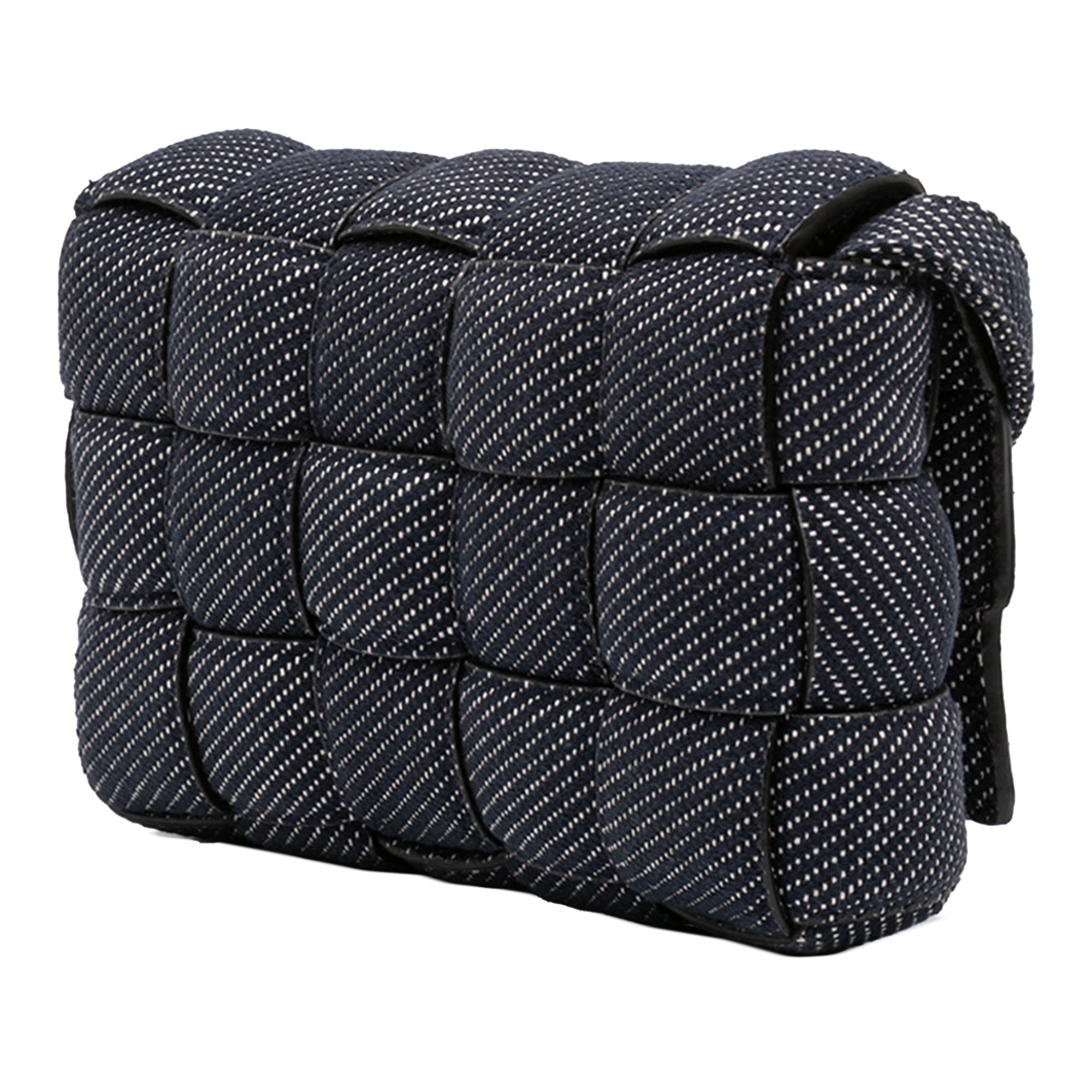Cassette Crossbody Bag Padded Maxi Intrecciato Denim