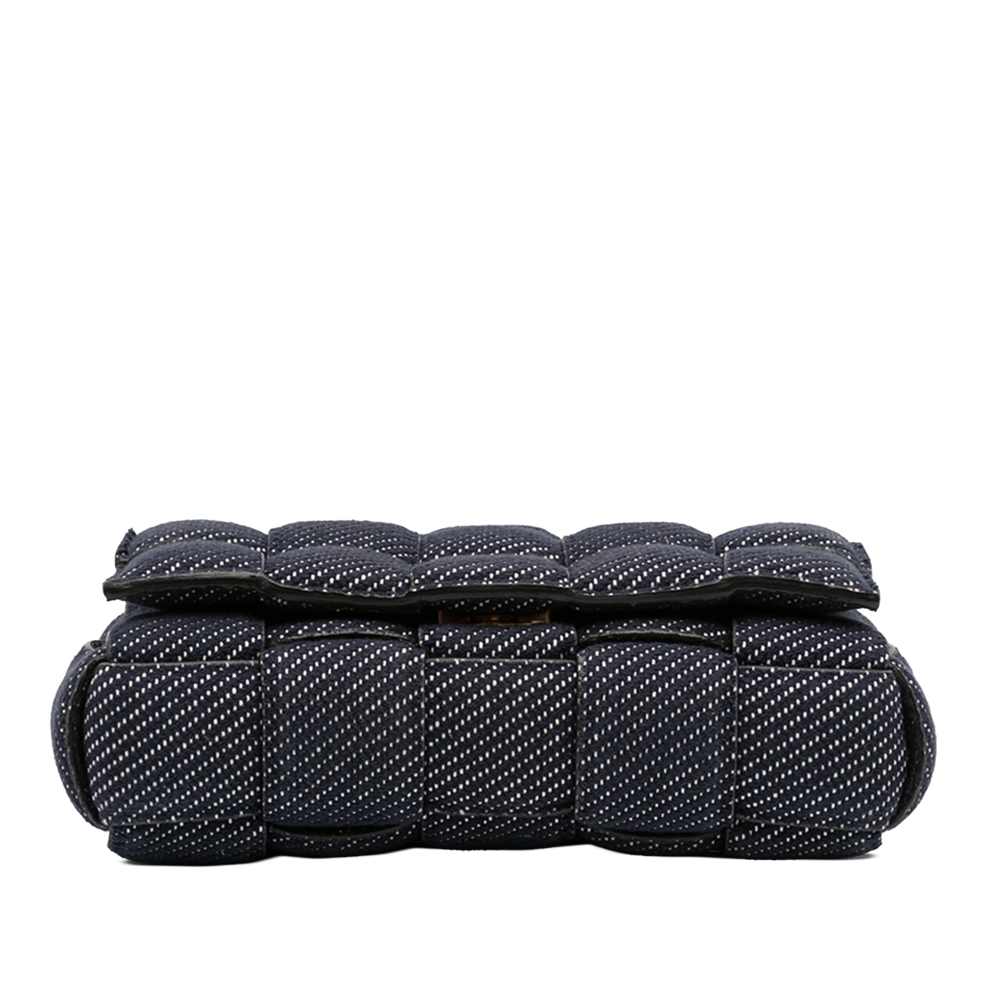 Cassette Crossbody Bag Padded Maxi Intrecciato Denim