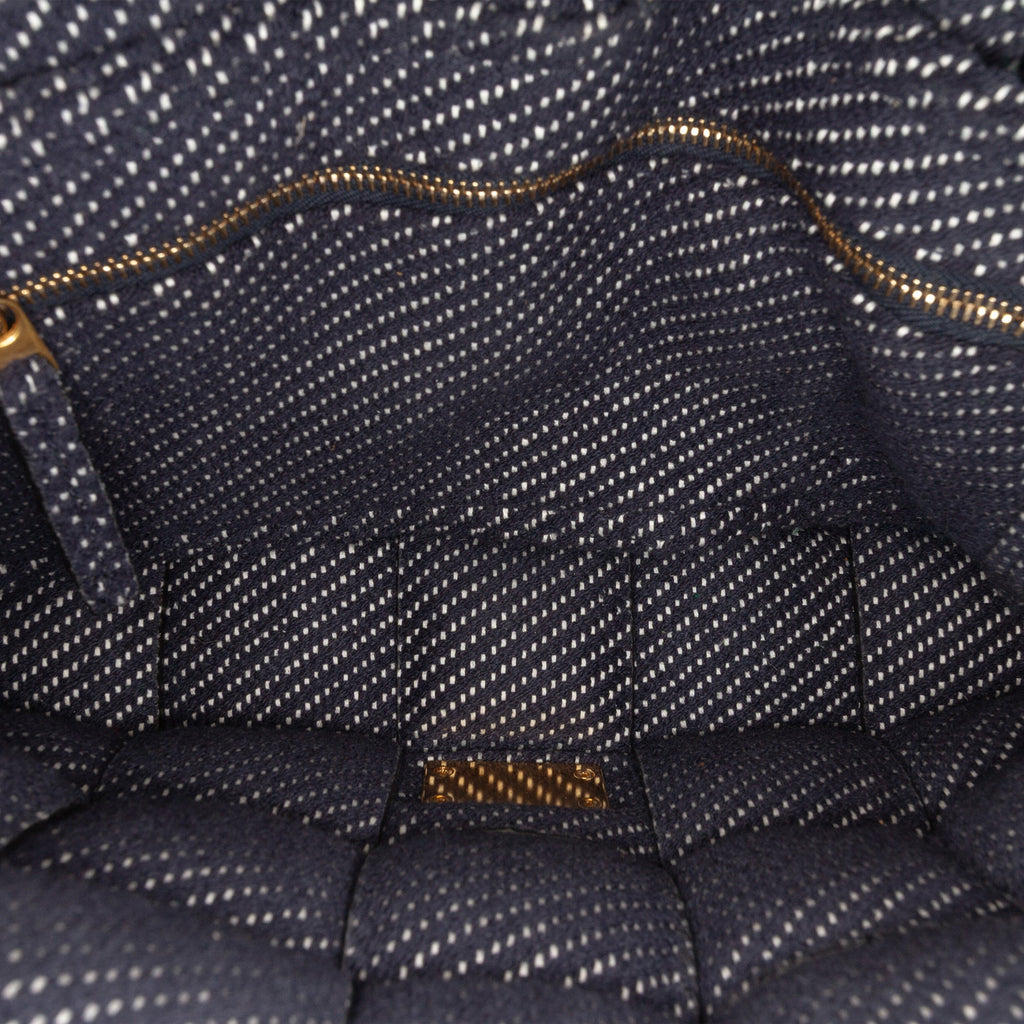 Cassette Crossbody Bag Padded Maxi Intrecciato Denim