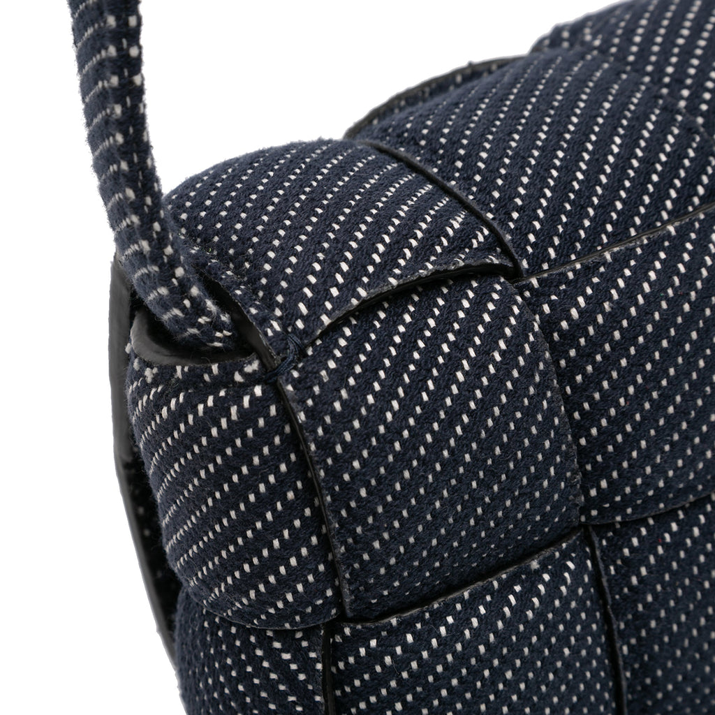 Cassette Crossbody Bag Padded Maxi Intrecciato Denim