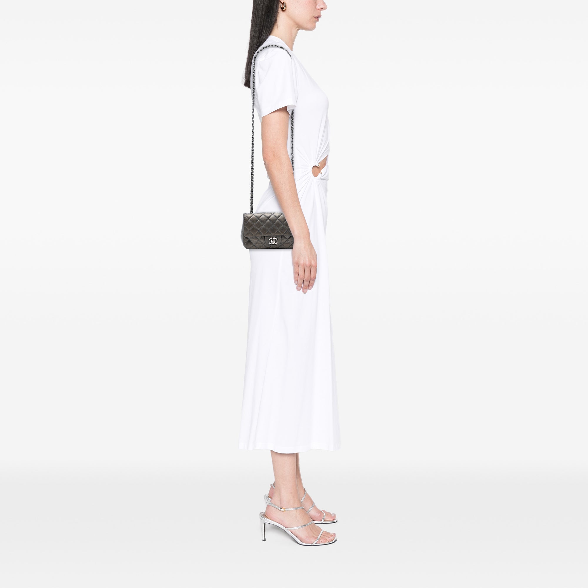 Classic Single Flap Bag Quilted Caviar Mini