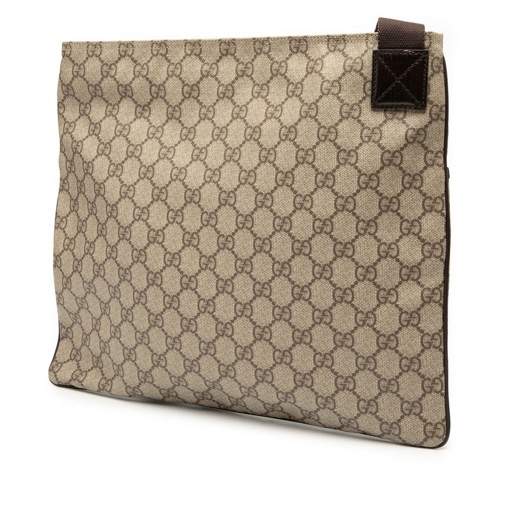 Zip Top Messenger Bag GG Coated Canvas Large