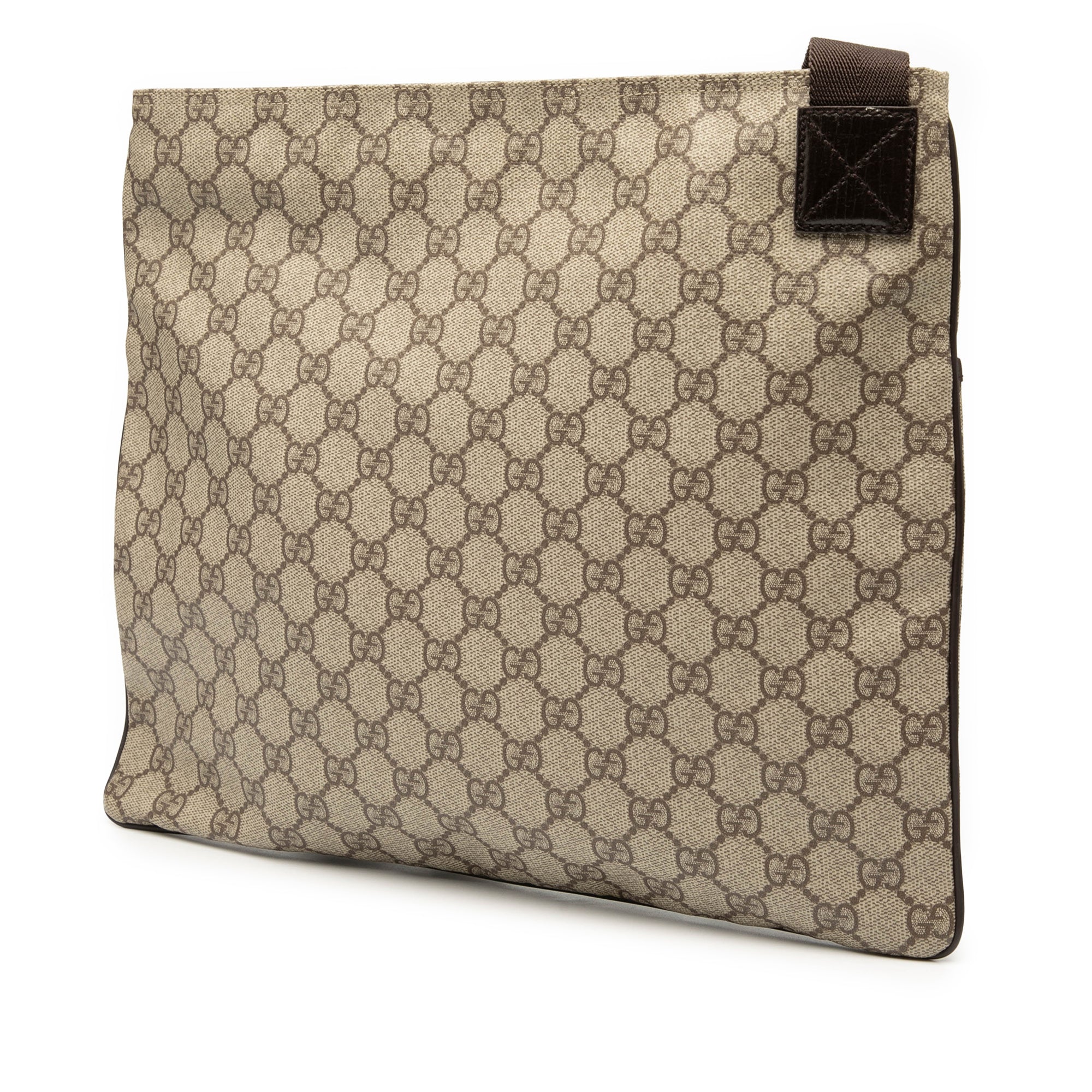 Zip Top Messenger Bag GG Coated Canvas Large