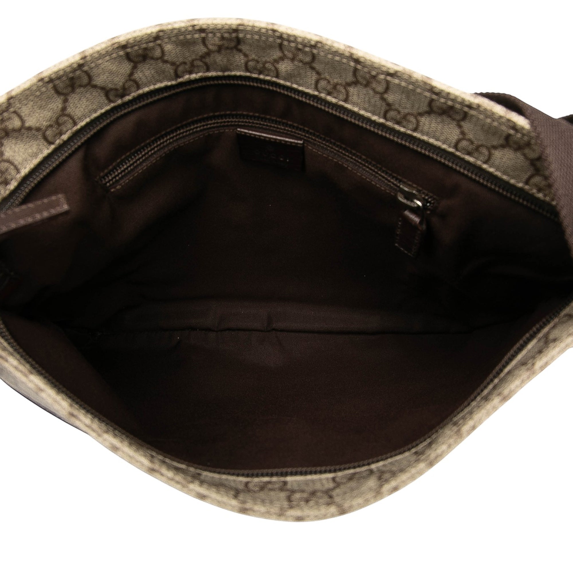 Zip Top Messenger Bag GG Coated Canvas Large