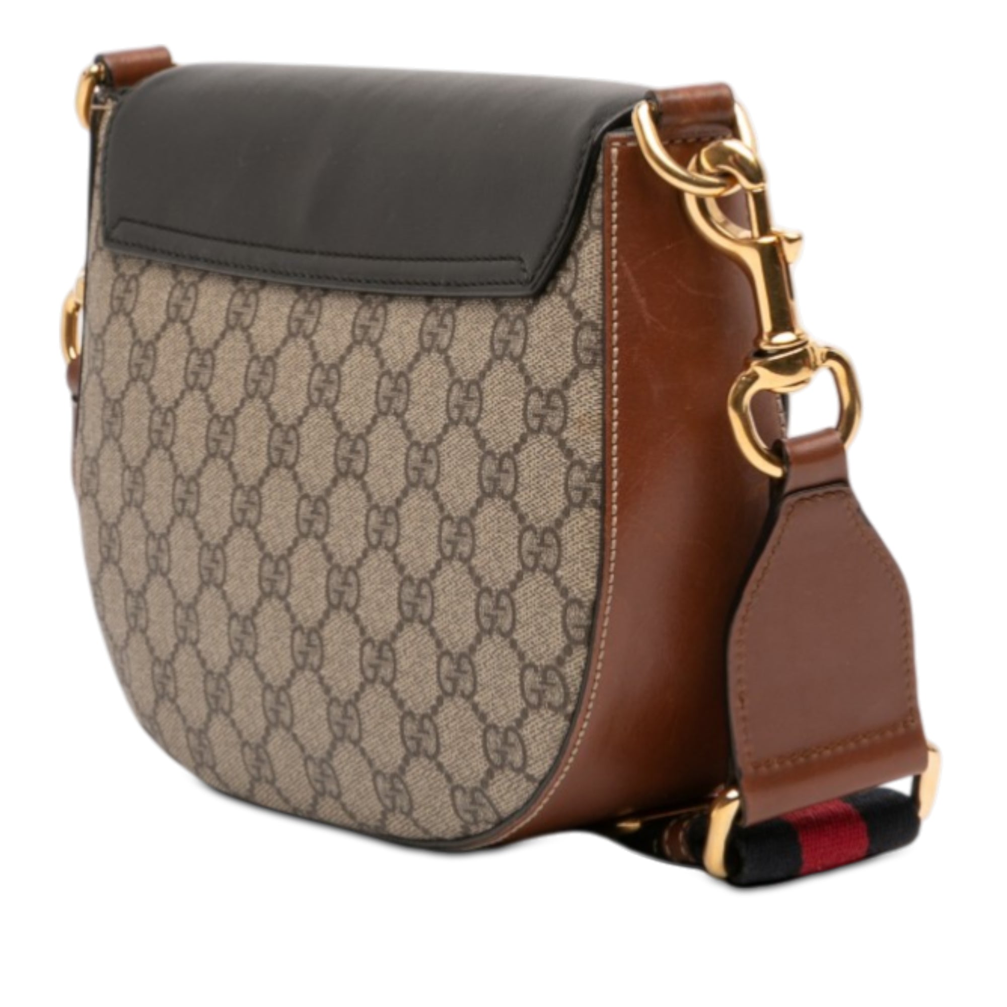 Padlock Saddle Shoulder Bag GG Coated Canvas and Leather Medium