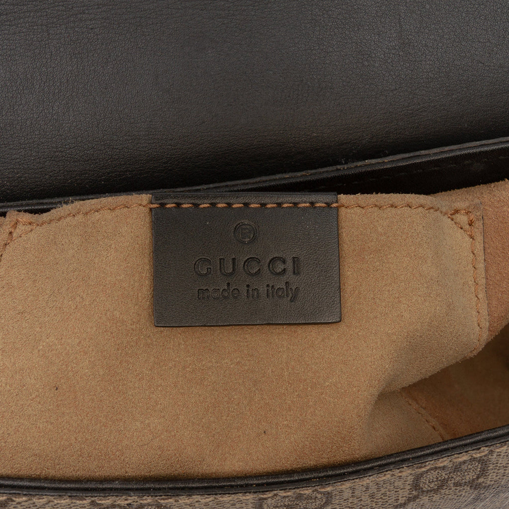 Padlock Saddle Shoulder Bag GG Coated Canvas and Leather Medium
