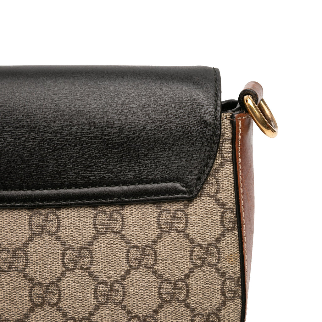 Padlock Saddle Shoulder Bag GG Coated Canvas and Leather Medium