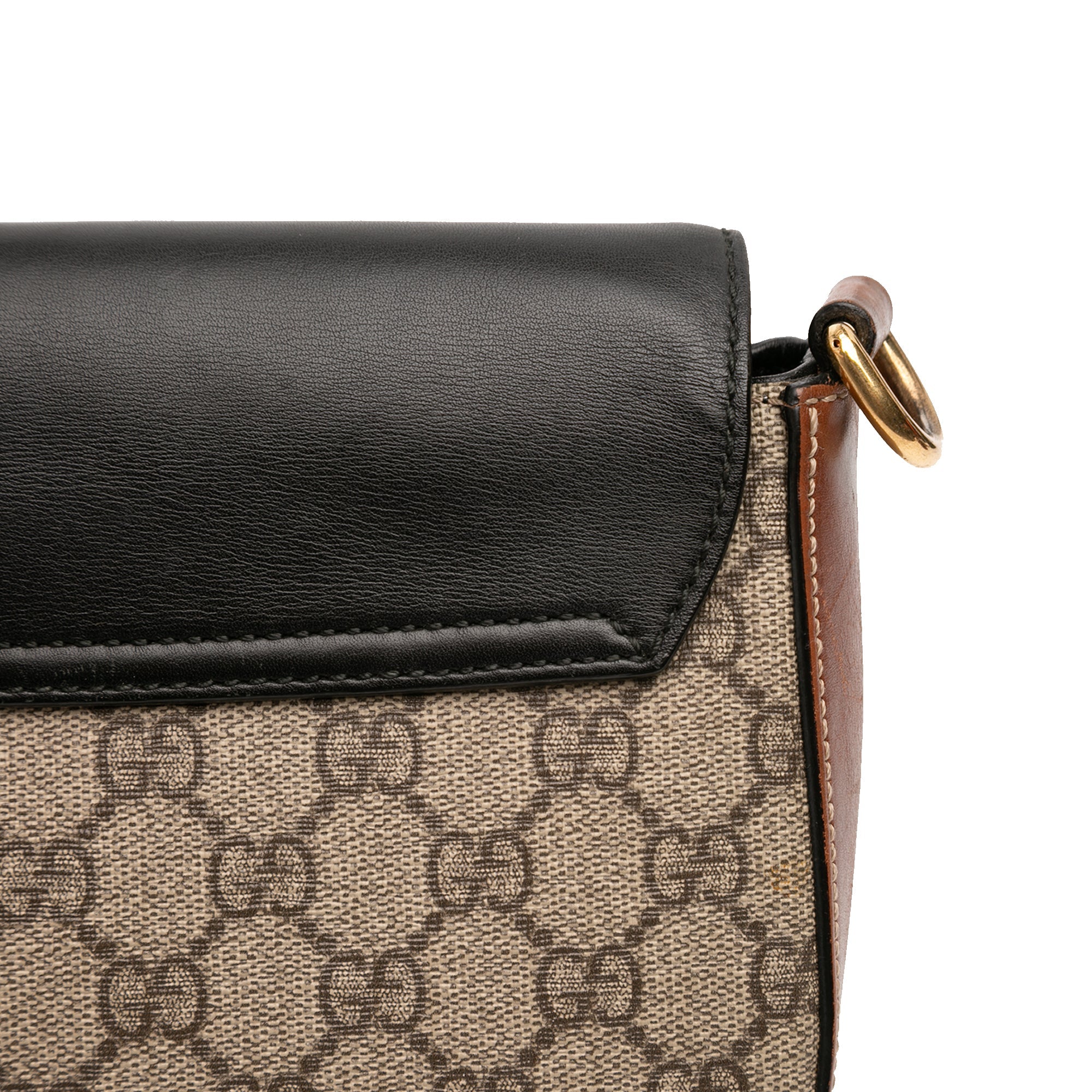 Padlock Saddle Shoulder Bag GG Coated Canvas and Leather Medium