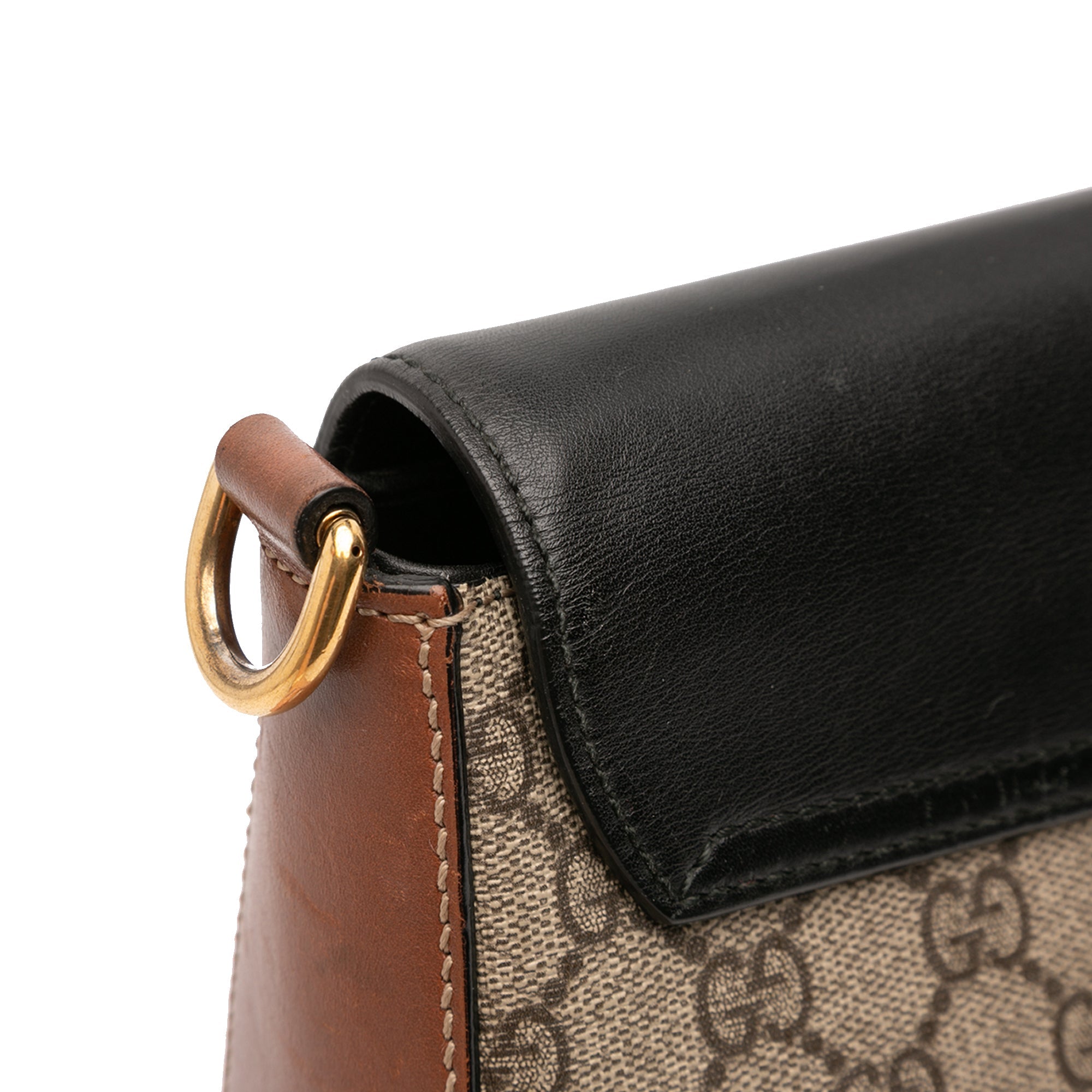 Padlock Saddle Shoulder Bag GG Coated Canvas and Leather Medium