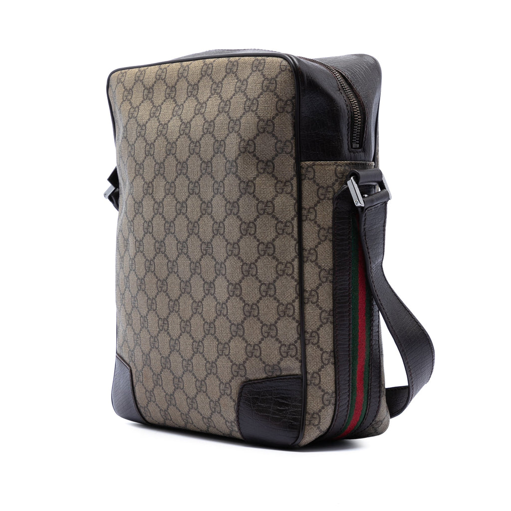 Front Zip Messenger GG Coated Canvas Medium